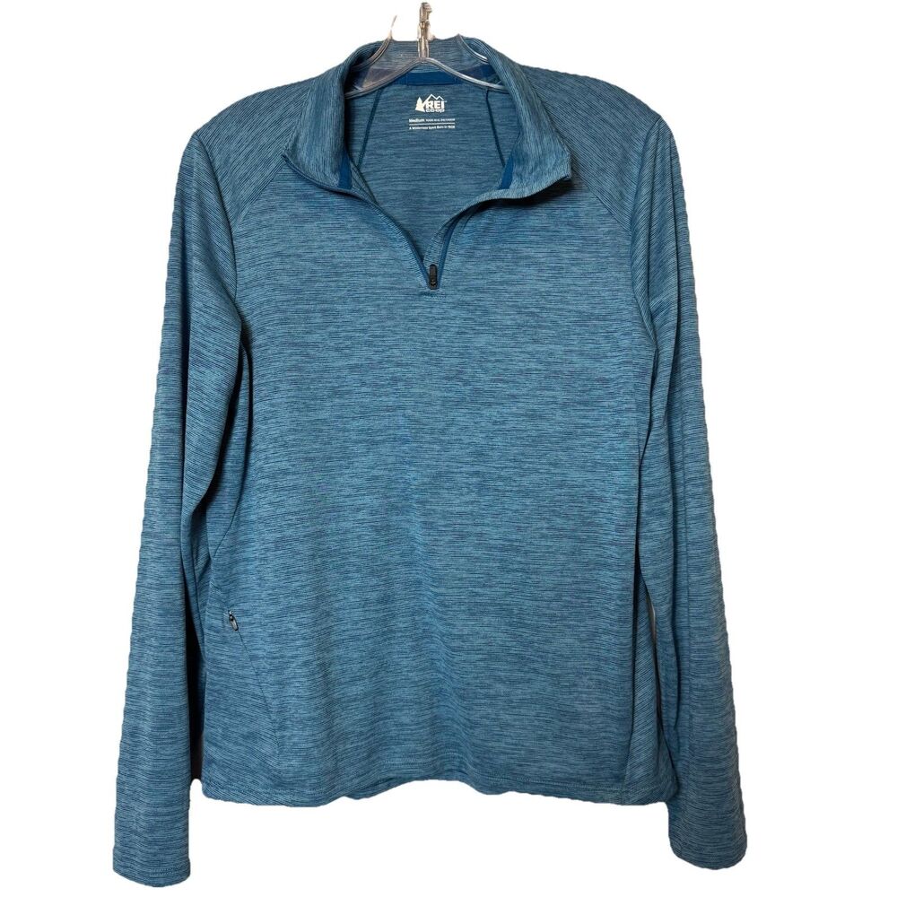 REI Co-Op Active Pursuits Quarter-Zip Top Heathered Blue Outdoors Women’s Size M